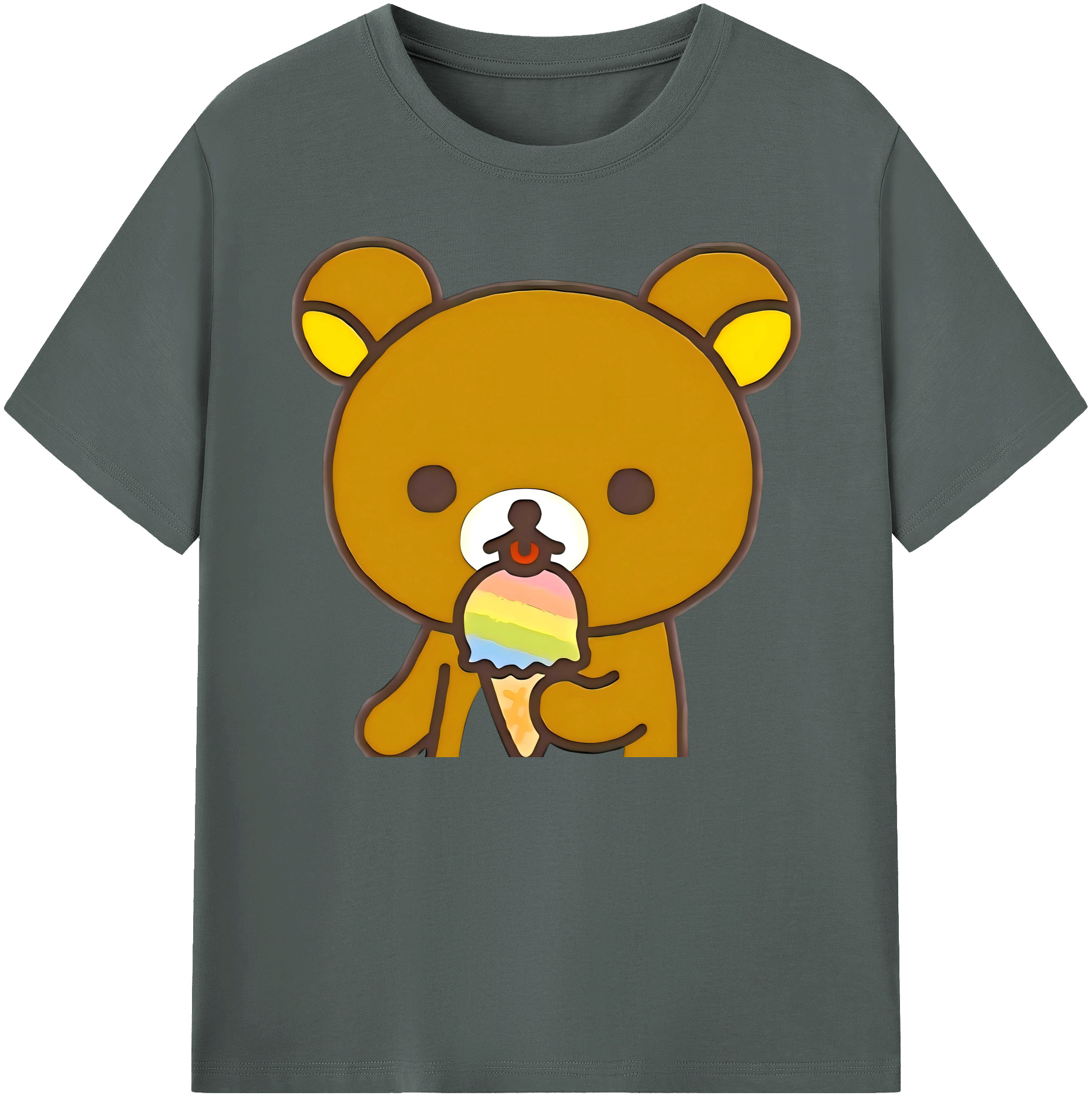 （画像用） リラックマ リラックマ キイロイトリ Rilakkuma Korilakkuma Kiiroitori 綿100％ メンズ半袖Tシャツ｜肌触りやわらか＆通気性